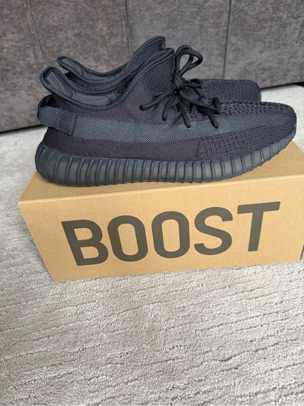 Yeezy Boost 350 V2 Triple Black Men's Athletic Sneakers